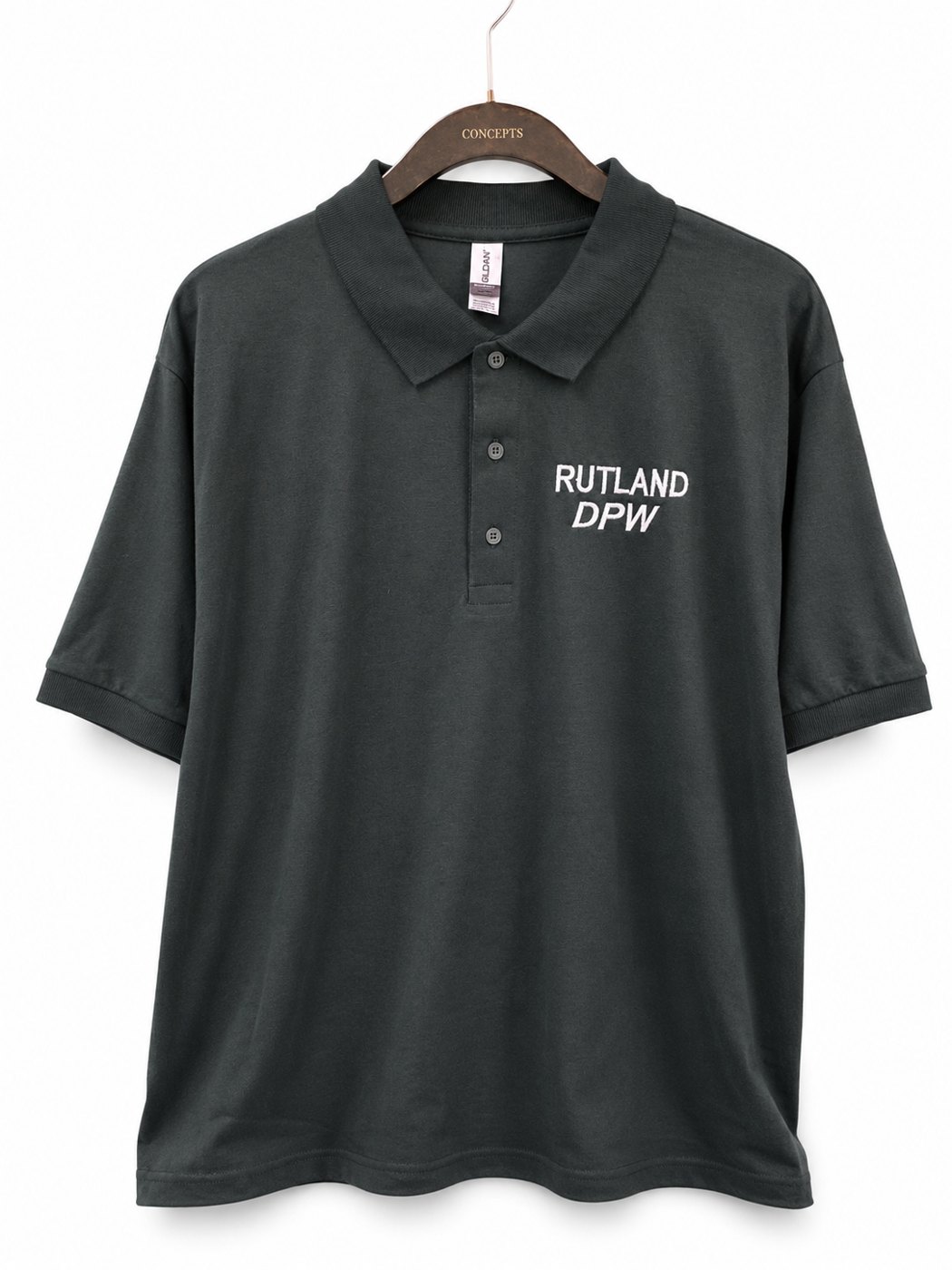 Rutland DPW embroidered polo — custom work by Ravage Designs